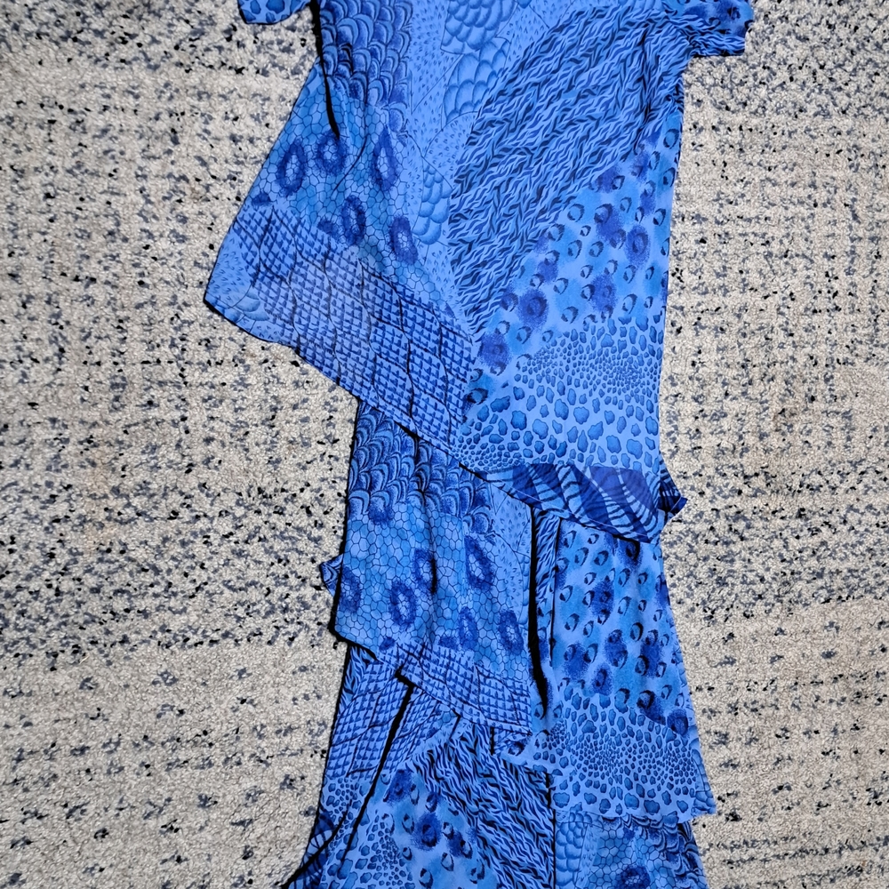 Blue Patterned Women's Dress